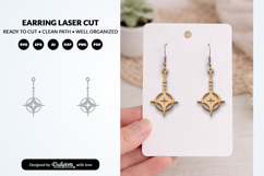 Stars Earrings SVG - Celestial Jewelry Laser Cut Product Image 1