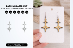 Stars Earrings SVG - Celestial Jewelry Laser Cut Product Image 2