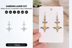 Stars Earrings SVG - Celestial Jewelry Laser Cut Product Image 2
