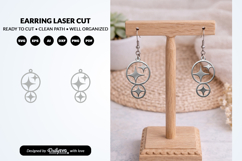 Stars Earrings SVG - Celestial Jewelry Laser Cut Product Image 2
