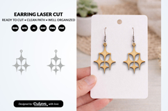 Stars Earrings SVG - Celestial Jewelry Laser Cut Product Image 2