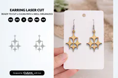 Stars Earrings SVG - Celestial Jewelry Laser Cut Product Image 2