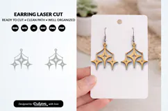 Stars Earrings SVG - Celestial Jewelry Laser Cut Product Image 1