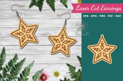 Stars Laser Cut Earrings SVG Product Image 1