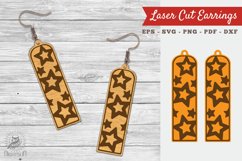 Stars Pattern Laser Cut Earrings SVG Product Image 1