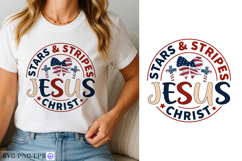 Stars &amp; Stripes and Jesus Christ SVG PNG T-shirt Design Product Image 4