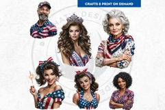 4th of July Characters PNG, Patriotic Americana Portraits Product Image 10
