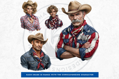 4th of July Characters PNG, Patriotic Americana Portraits Product Image 12