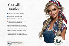 4th of July Characters PNG, Patriotic Americana Portraits Product Image 2