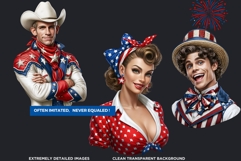 4th of July Characters PNG, Patriotic Americana Portraits Product Image 3