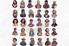4th of July Characters PNG, Patriotic Americana Portraits Product Image 4
