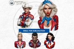 4th of July Characters PNG, Patriotic Americana Portraits Product Image 9