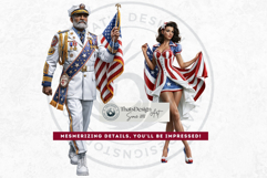4th of July Characters PNG, Patriotic Americana Portraits Product Image 10