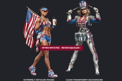 4th of July Characters PNG, Patriotic Americana Portraits Product Image 3