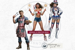4th of July Characters PNG, Patriotic Americana Portraits Product Image 4