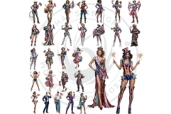 4th of July Characters PNG, Patriotic Americana Portraits Product Image 5