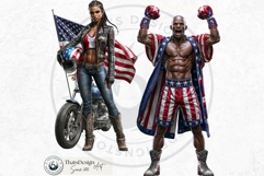 4th of July Characters PNG, Patriotic Americana Portraits Product Image 6