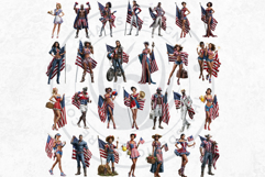 4th of July Characters PNG, Patriotic Americana Portraits Product Image 9