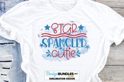 Star Spangled Cutie PNG | July 4th Sublimation Design Product Image 1