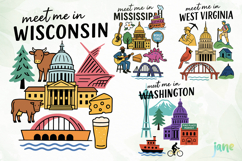 State Cityscape Hand Drawn SVG Product Image 1
