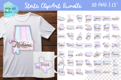 Floral state map sublimation. Clipart Bundle Product Image 1