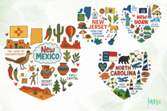 State Doodle Sublimation Clipart Product Image 1
