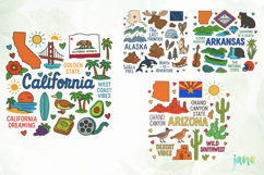 State Doodle Sublimation Clipart Product Image 1