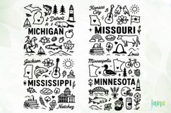 State Doodle SVG Sublimation Product Image 1