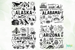 State Doodle SVG Sublimation Product Image 1