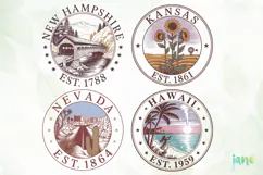 States on Stamps SVG PNG Clipart Product Image 1