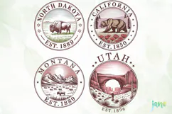 States on Stamps SVG PNG Clipart Product Image 1