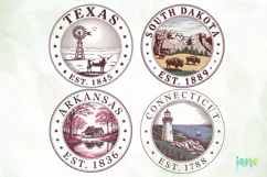 States on Stamps SVG PNG Clipart Product Image 1