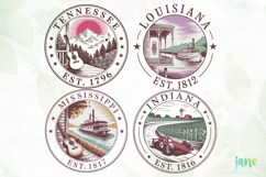 States on Stamps SVG PNG Clipart Product Image 1