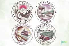 States on Stamps SVG PNG Clipart Product Image 1