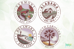 States on Stamps SVG PNG Clipart Product Image 1
