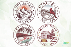 States on Stamps SVG PNG Clipart Product Image 1