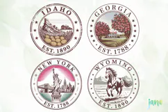 States on Stamps SVG PNG Clipart Product Image 1