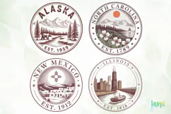 States on Stamps SVG PNG Clipart Product Image 1