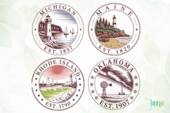 States on Stamps SVG PNG Clipart Product Image 1