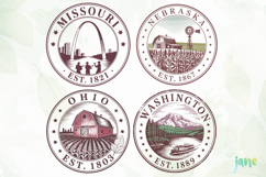 States on Stamps SVG PNG Clipart Product Image 1