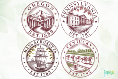 States on Stamps SVG PNG Clipart Product Image 1