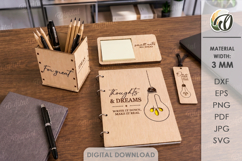 Stationary Supplies Bundle Laser Cut. Desk Organizer SVG Product Image 7