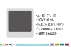 Neutral stationery clipart with blank paper and card graphics