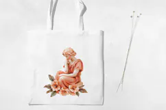 Watercolor Terracotta Flowers Clipart, PNG. Product Image 3