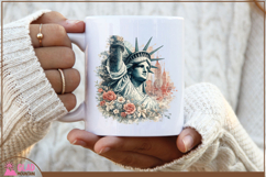 Floral Statue of Liberty, America's birthday celebration png Product Image 4