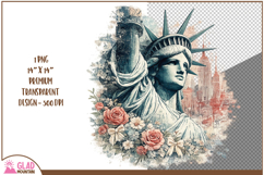 Floral Statue of Liberty, America's birthday celebration png Product Image 2