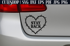 Stay Back SVG - Funny Car Decal SVG | Gothic SVG Product Image 2