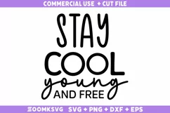 Stay cool young and free SVG | Bicycle SVG | Cycling SVG Product Image 1