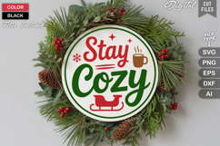 Christmas Round Sign SVG Bundle | Festive Holiday Decor Sign Product Image 4
