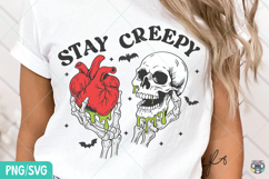 Stay Creepy Png, Retro Dripping Heart Halloween Png Product Image 1